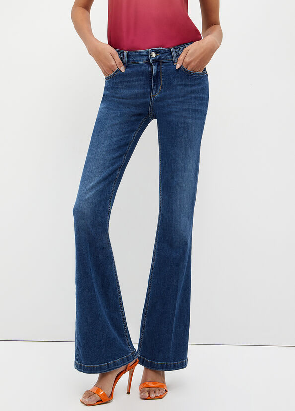 Jeans Straight Liu Jo Stretch Denim Donna Blu | MTV-392485