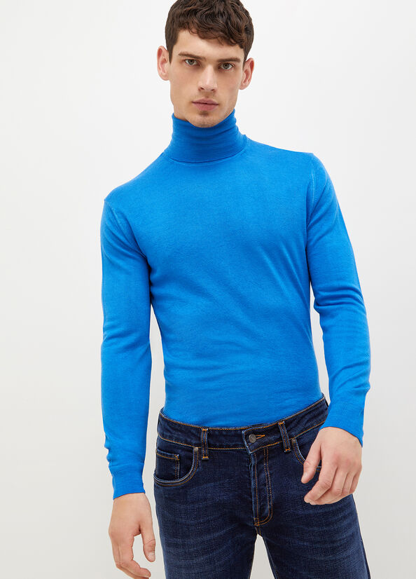 Maglioni Liu Jo Pure Turtleneck Uomo Blu Reale Blu | AOL-069241