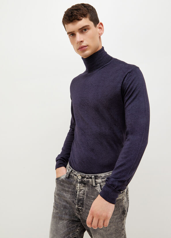 Maglioni Liu Jo Pure Turtleneck Uomo Blu Scuro | VZU-247586