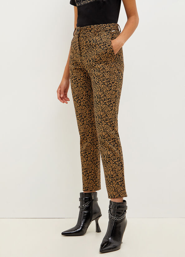 Pantaloni Liu Jo Animal Print Chinos Donna Metal | EIJ-942385