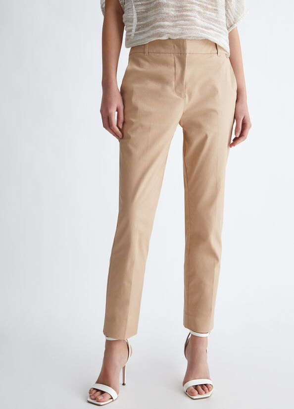 Pantaloni Liu Jo Eco-Friendly Cigarette Donna Beige | SDC-492630