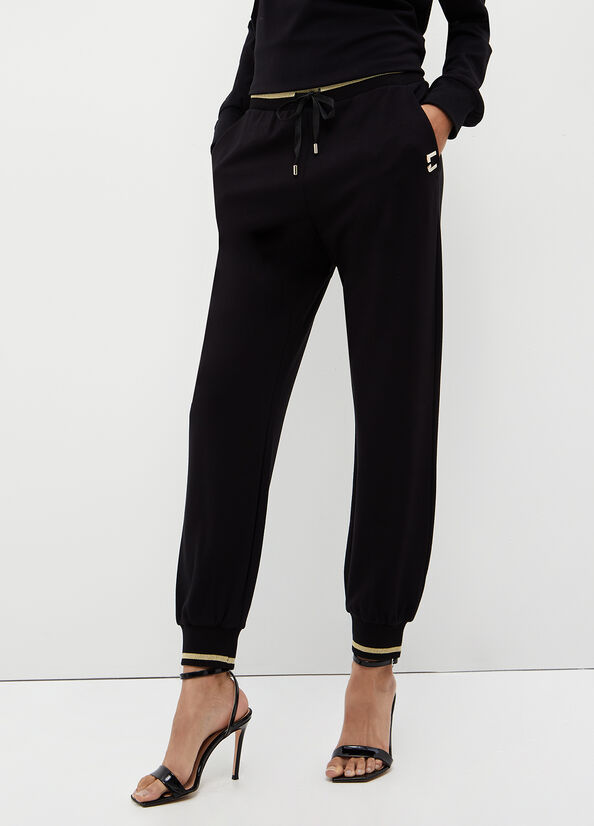 Pantaloni Liu Jo Jogging In Jersey Donna Nere | OPJ-620459