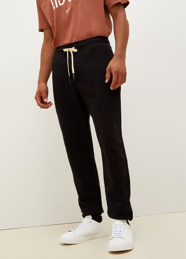 Pantaloni Liu Jo Pure Cotone Joggers Uomo Nere | UAM-360487