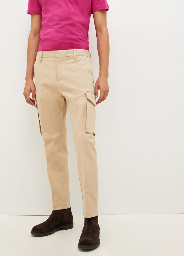 Pantaloni Liu Jo Regular Fit Cargo Uomo Beige | UEF-045839