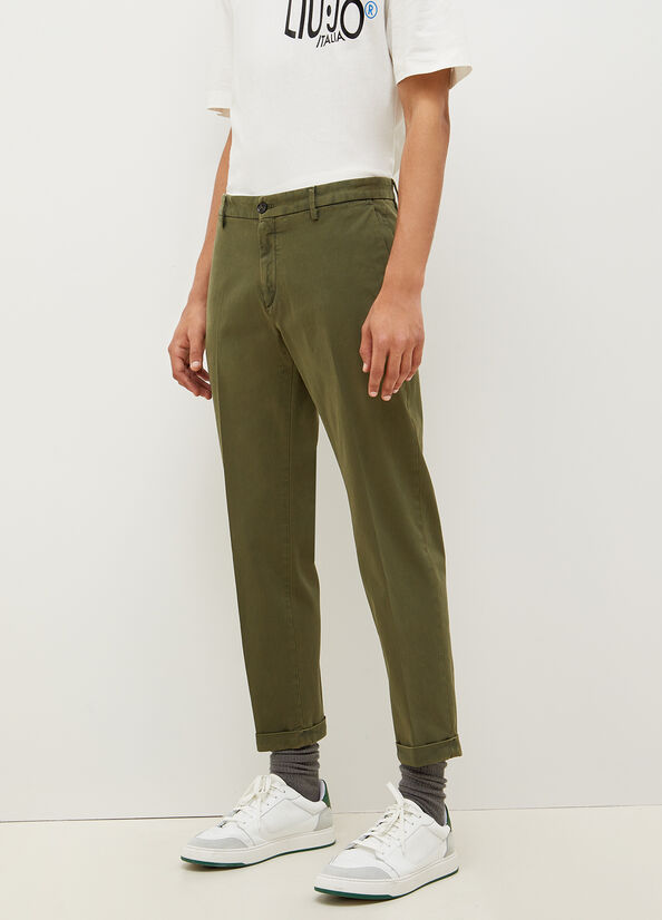 Pantaloni Liu Jo Regular Fit Chinos Uomo Verdi | QVS-680715