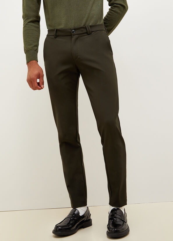 Pantaloni Liu Jo Slim Fit Chinos Uomo Verdi | GML-912845